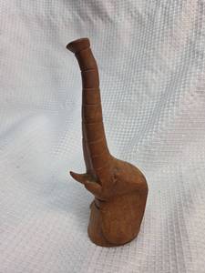 lot 171 image: Hand Carved Wooden Elephant Figurine
