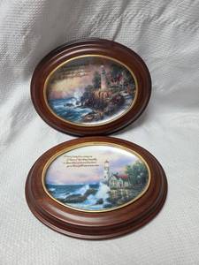 lot 213 image: Thomas Kinkade Lighthouse Collector Plate with Frame