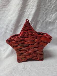 lot 228 image: Red Woven Star Basket