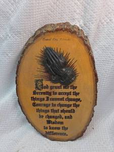 lot 261 image: Central City Colorado Serenity Prayer Wood Slice Art
