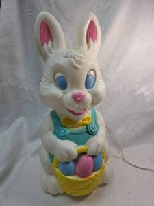 lot 342 image: 1960s Easter Bunny with Basket Light-Up Decoration