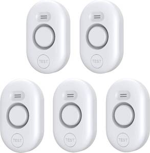 lot 25 image: 5 Pack Water Leak Detectors for Home, 100dB Water Sensor Alarm for Basement,Flood Leakage Detection Devices for PipeDrainSinkFaucet Drip Alert,Floor Flooding in BathroomKitchenToiletLaundry Room - Retail $40