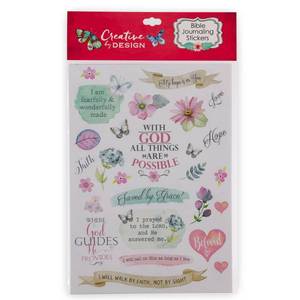 lot 29 image: Christian Art Gifts Colorful Stickers for Bible Journaling or Adult Coloring, Scrapbooking or Craft Stickers - Retail $3