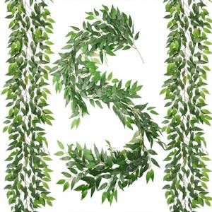 lot 33 image: WONICE Artificial Italian Ruscus Vines, 3Pcs75 Silk Vine Garland with Green Leaves, Fake Hanging Plants Greenery Decor for Home, Bedroom, Wall, Party, Wedding Decoration(75inch3pcsVines) - Retail $30