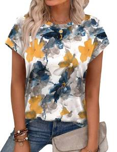lot 46 image: Alaroo Plus Size Clothes Blouses for Women Business Casual Tops Summer Fashion Clothing Tunic Tops for Leggings Print 08 XXL - Retail $10