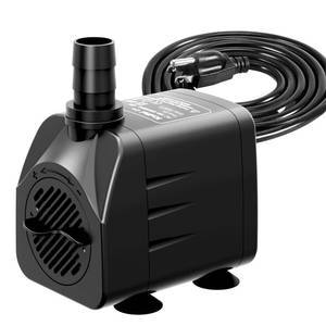 lot 50 image: Knifel 400GPH Submersible Water Pump(1500LH,25W),Ultra Quiet Fountain Pump with 6.5ft High Lift, Pond Pump for Fish Tank, Pond, Aquarium, Statuary, Hydroponics - Retail $30