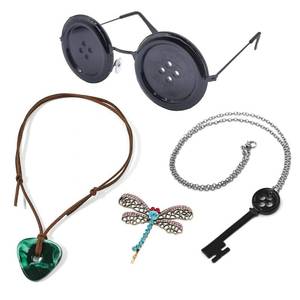 lot 51 image: Yannasa Button Eyes Glasses Anime Merchandise Cosplay Necklace Costume Merch Accessories Gift Halloween 4pcs - Retail $10
