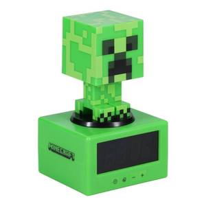 lot 53 image: Marked, See Photos Paladone Minecraft Offical Licensed Creeper Icon Alarm Clock and Night Light for Kids and Tweens, Gaming Room Accessory - Minecraft Gamer Enthusiast Novelty Gift - Retail $26