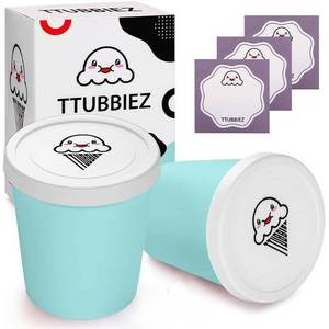 lot 54 image: TTUBBIEZ Ice Cream Containers (2 Pack - 1 Quart Each), Ice Cream Containers for Homemade Ice Cream, Ice Cream Storage Containers, 1 Quart Freezer Containers for Ice Cream Storage - Mint Chip