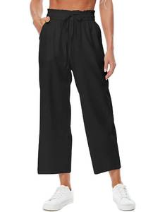 lot 55 image: CNJXJCD Womens Linen Pants Wide Leg High Waisted Drawstring Casual Flowy Pants with Pockets XL - Retail $15