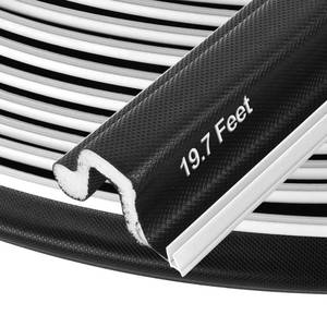 lot 69 image: Kerf Door Weather Stripping 19.7 Ft V-Shaped Door Seal Strip for Large Gap Frame Front Door Extra Thick Sealers Replacement Exterior Entry Jamb Gasket Easy Installation Cut to Size - Black - Retail $12