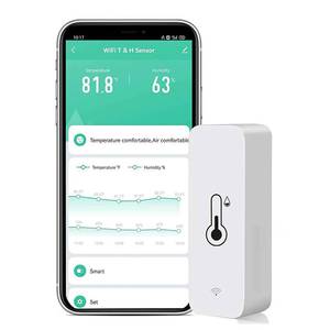 lot 74 image: WiFi Hygrometer Thermometer Sensor Smart Temperature Humidity Monitor, with Remote Monitor and TUYA APP Notification Alert, High Precision Indoor Thermometer No Hub Required, Work with Alexa (1-Pack)