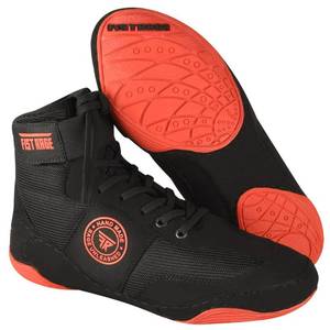 lot 82 image: FISTRAGE Wrestling Shoes Fighting Sports Master Training Mesh and Rubber Sole Unisex Pro Mens and Youth Genuine Boot Light Weight  Combat Footwear for Adults (Red-Black, 6) - Retail $46