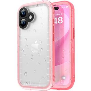 lot 99 image: SPORTLINK for iPhone 17 Waterproof Case - Shockproof Dustproof Case with Built-in Screen Protector, Full Body Heavy Duty Sealed Protective Cover for iPhone 17 6.3 PinkFrosted Clear - Retail $33