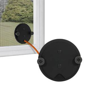 lot 101 image: Window Screen Pass Through Attachment - Bring Inside Power Outside, for 110-12 Cables or Hoses, Fits on Any Standard Window Screen, Dust Proof, for Rv, Pet Cameras, Various LED Lights - Retail $19