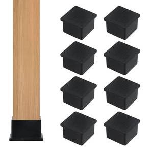 lot 103 image: Chair Leg Caps Mcredy Table Leg Foot End Cap Protector Inner Size 1-12Inch x 1-12Inch Rubber Furniture Foot Fit for Square,Rectangle Chair feet Floor Protectors Black(8 Pcs) - Retail $10