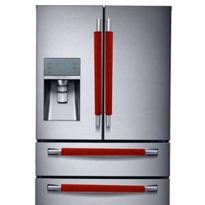lot 118 image: Miaowater 4 PCS Refrigerator Door Handle Covers Kitchen Appliance Decor Handles Anti-Skid Anti-Static Protector Fridge, Dishwasher Oven Keep Off Fingerprints,Food Stains (Red)