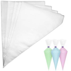 lot 161 image: Piping Bags,100pcs 12 Inch Anti Burst Disposable Cake Decorating Bags,Non-Slip Pastry Bags-Ideal for Cakes,Cream Frosting and Cookie Decorating - Retail $6