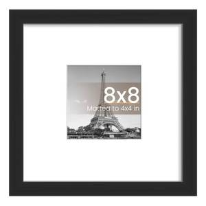 lot 165 image: upsimples 8x8 Picture Frame, Display Pictures 4x4 with Mat or 8x8 Without Mat, Wall Hanging Photo Frame, Black, 1 Pack - Retail $6