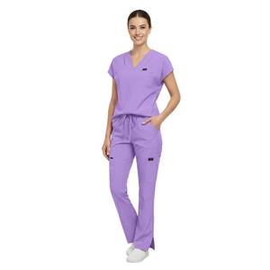 lot 167 image: VIAOLI Scrubs for Women - V-Neck Top & Cargo Pants Uniform Women��s Medical Scrubs Set for Nurses, Doctors - Retail $30