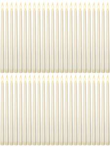 lot 169 image: Funtery 48 Pcs Flameless LED Taper Candles Battery Operated Candles Bulk LED Candlesticks Flickering for Valentines Church Wedding Carnival Party Decorations(Ivory,Classic Style) - Retail $49