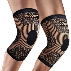 lot 170 image: SHENGYADE Knee Brace for Women & Men1 Pair, Copper Knee Braces for Knee Pain and Support, Copper Ions Fiber Compression Knee Sleeve for Running, Meniscus Tear, ACL, Joint Pain Relief (2, Large) - Retail $13