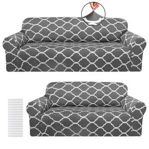 lot 173 image: Peryiter 2 Pcs Couch Cover Set for Living Room Sofa Cover Furniture Protector Couch and Sofas Loveseat Arm Chair Slipcover, Furniture Protector, Form Fit Stretch, Wrinkle Free (Dark Gray) - Retail $47