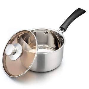 lot 182 image: TeamFar Saucepan with Lid, 2 qt Sauce Cooking Pot Milk Pan Stainless Steel, Professional with Long Heatproof Handle for Home Kitchen Restaurant, Healthy & Non Toxic, Multi-use & Dishwasher Safe - Retail $20