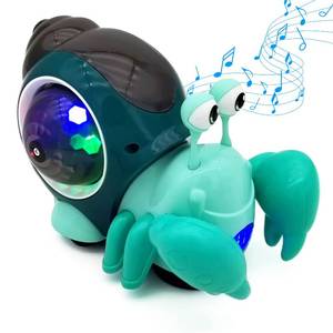 lot 185 image: Tipmant Baby Toddler Electric Crab Cute Electronic Animal Vehicle Car Toy Crawl, Play Music, Luminous Light Kids Birthday (Green) - Retail $14