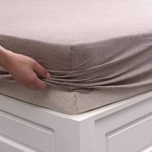 lot 189 image: PURE ERA Jersey Knit Cotton Fitted Bottom Sheet ONLY (No Flat Sheet or Shams) - Deep Pocket Up to 15 to 20, Ultra Soft Comfy Breathable Heather Brown King - Retail $40