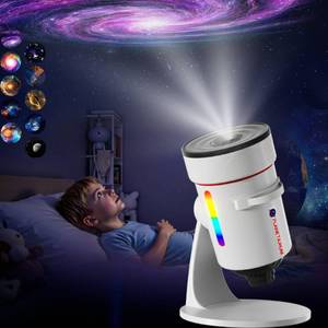 lot 196 image: Galaxy Projector��Upgraded 4K HD Star Projector Lens, 10 Slides Image Planetarium BedRoom Lights��Ceiling Lights 360° Rotation 124Timer off &8 LED Color Night Light��for Bedroom, for Adults Kids - Retail $40