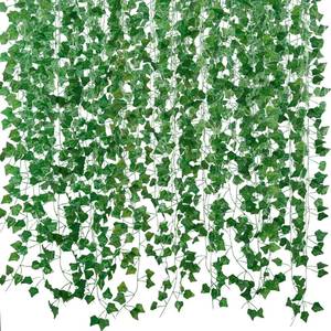 lot 212 image: Freyalife Fake Vines for Room Decor(12 Pack 84 Feet) Aesthetic Artificial Plant Ivy Leaves Hanging Greenery Garlands for Home Bedroom Wall Wedding Christmas Party Office Patio Outdoor Garden D�cor - Retail $6