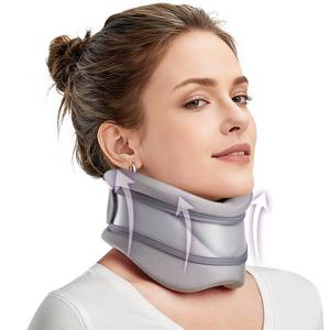 lot 215 image: babaka Neck Brace for Neck Pain and Support, Soft neck brace cervical collar for Women & Men, Neck support with support Pad, neck braces for sleeping, Relieves Pain and Spine Pressure (S(10.2-14.2)) - Retail $20