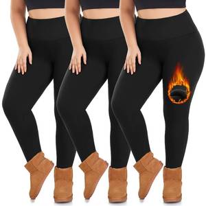 lot 231 image: We Fleece 3 Pack Plus Size Fleece Lined Leggings Women - Stretchy -4X Warm Winter Yoga Pants Thermal Leggings Black - Retail $29