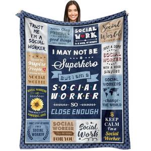 lot 238 image: KJACGAD Social Worker Gifts for Women, Gifts for Social Workers, Social Worker Appreciation Gifts, Social Worker Office Decor Gifts Throw Blanket 60 x 50 Inch - Retail $23