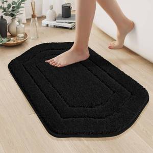 lot 239 image: COSY HOMEER Bathroom Mat Rugs 20��x32�� Non-Slip Absorbent Bath Mat Plush Shaggy Machine Washable Bath Rugs Soft Polyester Bath Mats for Bathroom Floor,Tub and Shower,Black - Retail $30
