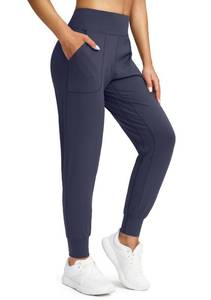 lot 242 image: Soothfeel Womens Joggers with Zipper Pockets High Waisted Athletic Workout Yoga Pants Joggers for Women Tall (Navy Blue, XL) - Retail $27
