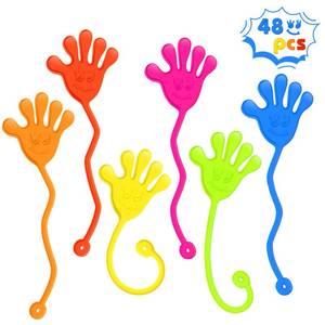 lot 244 image: Sticky Hands Bulk 48 PCS Party Favors for Kids 4-8 8-12 Stretchy Sticky Hand Toy Valentines Day Gifts for Kids Goodie Bag Stuffers Fillers Small Classroom Prizes Student Gifts Birthday Party Supplies - Retail $8