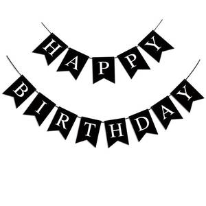 lot 249 image: Happy Birthday Banner, Black Happy Birthday Decorations Birthday Sign for Birthday Party Backdrop Decor, Black Happy Birthday Sign Party Hanging Supplies for Girls Boys and Women - Retail $6