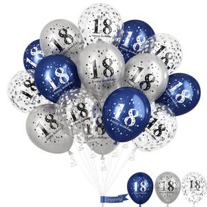 lot 253 image: Happy 18th Birthday Balloons for Boys, Navy Blue Silver 18th Birthday Party Decorations for Him, 15 Pieces 18th Balloons for Boys Age 18 Years Old Birthday Celebration Party Decorations Supplies - Retail $8