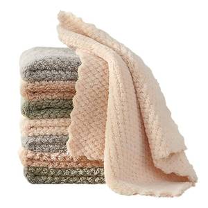 lot 261 image: K&janet6am Dish Towels for Kitchen, 8 Pack Premium Coral Velvet Dish Cloths for Washing Dishes, Super Absorbent Coral Fleece Cleaning Cloths, Nonstick Oil Washable Fast Drying Rags - Retail $8