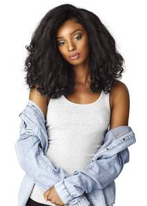 lot 268 image: Sensationnel Curls Kinksandco Half Wig - Rain Maker Instant Weave Drawstring Cap for Natural 3C to 4C Hair Textures (1 JETBLACK) - Retail $25