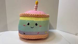 lot 68176 image: Squishmallows Birthday Cake Plush Pillow - Retail $25