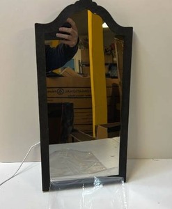 lot 68180 image: Decorative Wall Mirror with Black FrameSpooky mirror lights up with ghost in it.  - Retail $45