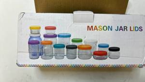 lot 68254 image: Rainbow Collection Mason Jar Lids - Retail $12