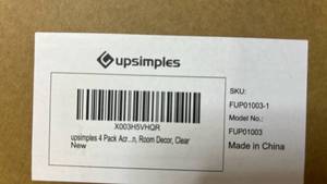 lot 68263 image: upSimples Clear Acrylic Floating Shelves 4-Pack - Retail $25
