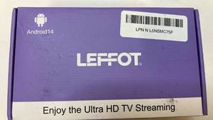 lot 68278 image: Leffot Android 14 Ultra HD TV Box Streaming Media Player - Retail $45