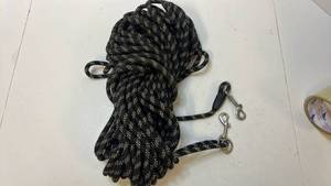 lot 68283 image: Black Nylon Dog Training Lead with Metal Clips - Retail $25