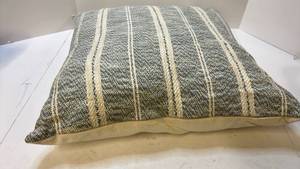 lot 68294 image: Striped Gray and Cream Decorative Pillow - Retail $25