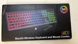 lot 68298 image: KL1 RGB Backlit Wireless Keyboard and Mouse Combo - Retail $25